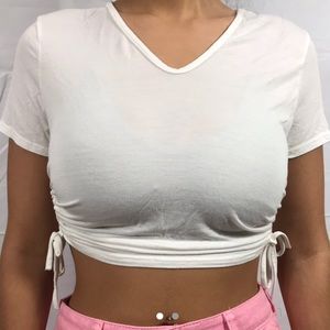 white crop top